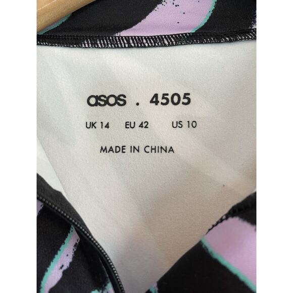 ASOS Women's Half Zip Activewear Top Purple/Black Long Sleeve Size 10 US - Picture 3 of 7
